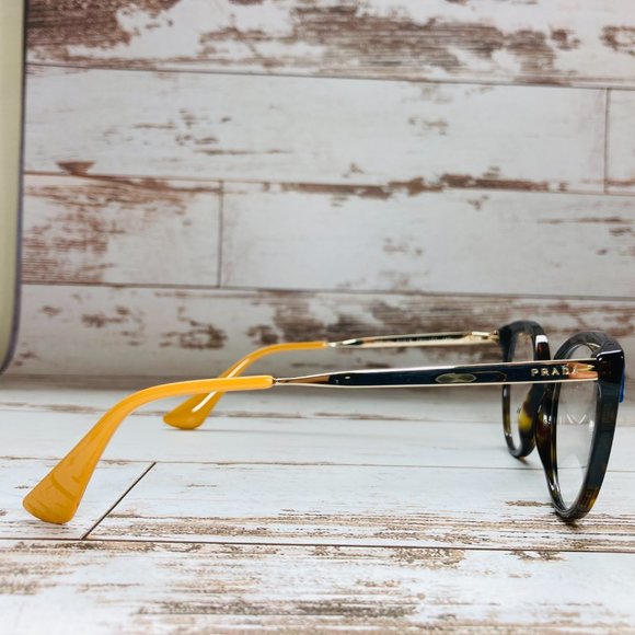 Prada Oval Brown Tortoise Gold Eyeglasses Glasses Frames NWOT - Picture 6 of 12